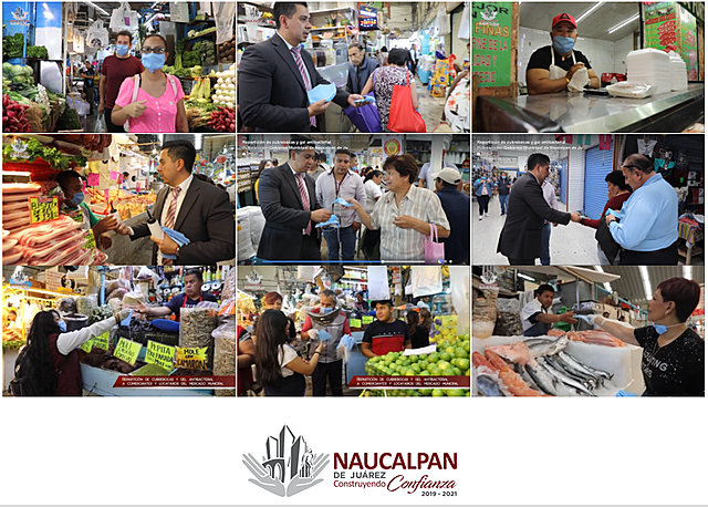 - Repartición de cubrebocas y gel antibacterial