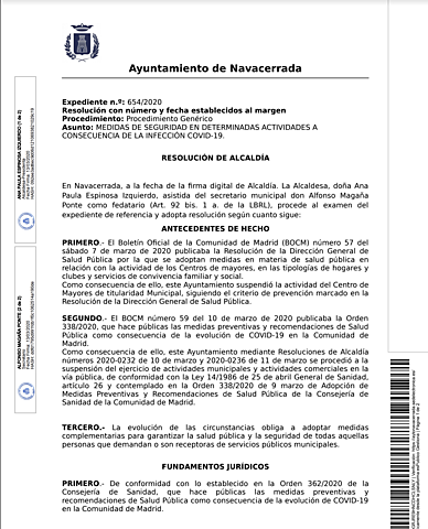 CIERRE DE ZONAS RECREATIVAS