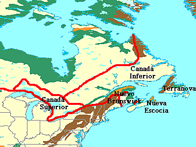 Se dividió la provincia en Canadá Inferior(francófona) y Canadá Superior(anglosajona)