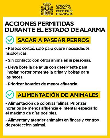 ACCIONES PERMITIDAS DURANTE EL ESTADO DE ALARMA