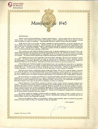 Manifiesto de Lausana de don Juan de Borbón.