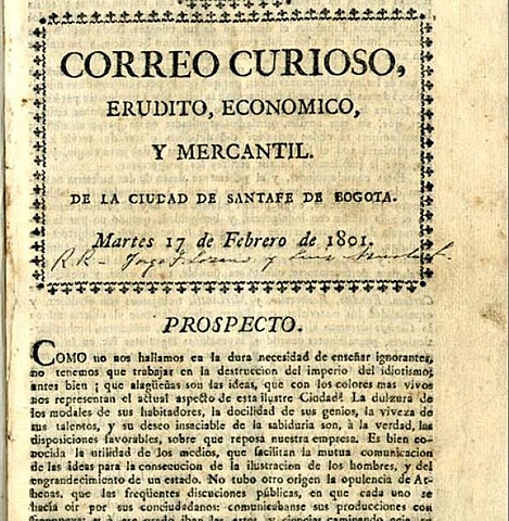 Correo Curioso, euridito, económico y mercantil de Santafé