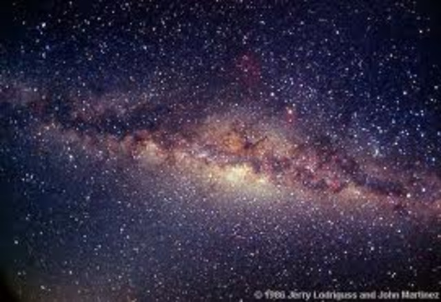 Galileo discovers that the Milky Way is a dense collection of stars