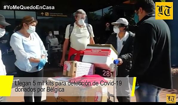 Llegan 5 mil kits para detección de Covid-19 donados por Bélgica