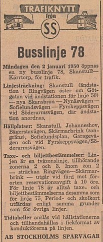 Busslinje 78 öppnas...