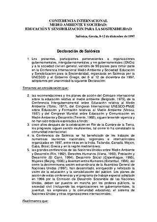 DECLARACIÓN DE SALONICA
