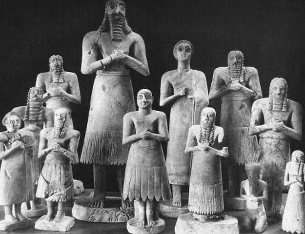 Inicios de Mesopotamia. Se dividía en dos regiones: Asiría habitada por asirios y Caldea habitada por sumarios y acadios