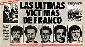 Ejecución de cinco miembros de ETA y FRAP.