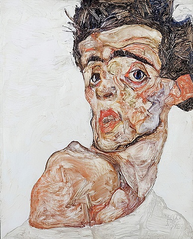 Egon Schiele, Autorretrato con hombro desnudo levantado