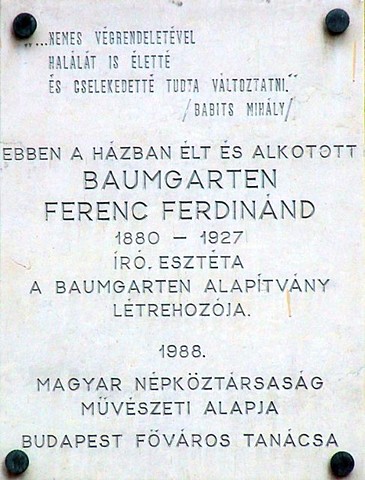 Baumgarten Ferenc halála