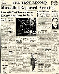 Mussolini brought down by coup during WW II