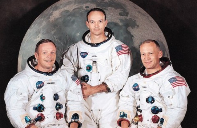Armstrong and Aldrin first men on the moon