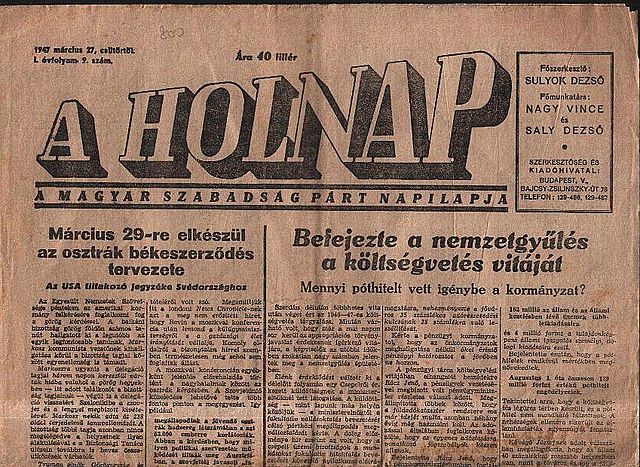 a Holnap öt versét közölte