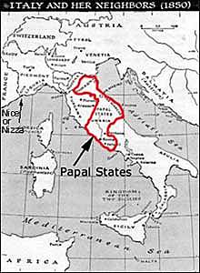 Papal States taken over by New Italy