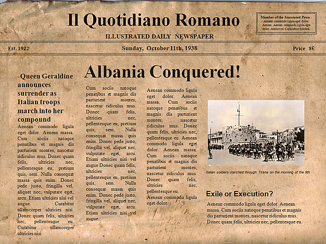 Italy invades Albania