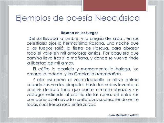 POESÍA LÍRICA NEOCLÁSICA