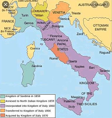 Papal States taken over by new nation of Italy