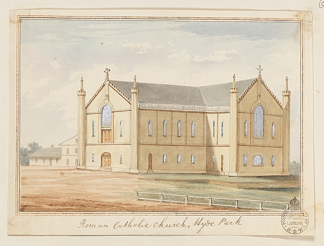 construction of the first catholic church bulit in australia