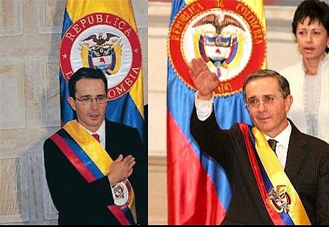 Álvaro Uribe Vélez asume la presidencia de Colombia