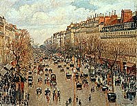 Impresionizam(djelo: Camille Pissarro, Bulevar Montmartre, 1897., ulje na platnu, 173 × 92 cm, Muzej Ermitaž, Petrograd.