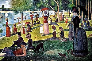 Postimpresionizam(djelo:Georges Seurat, Nedjeljno popodne na otoku Grande Jatte, 1884.-86., ulje na platnu, 208x308 cm, Chicago.)