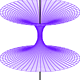 Diagram of two dimensional ellis wormhole curve surface embedded in three dimensional