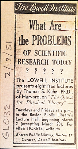 Kuhn speaks at Lowell Lectures
