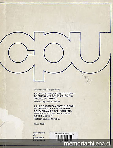 Publicación de la LOCE (Ley Orgánica Constitucional de Educación)