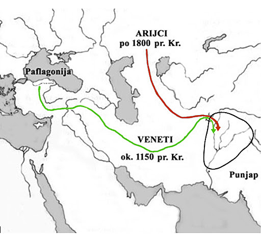 Arijci s severa prodrejo v Indijo.
