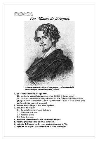 POESÍA ROMANTICISMO: GUSTAVO ADOLFO BÉQUER