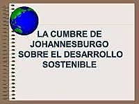 Cumbre Mundial sobre el Desarrollo Sostenible,Johanesburgo