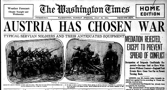 The War in Europe - Austria Declares War on Serbia