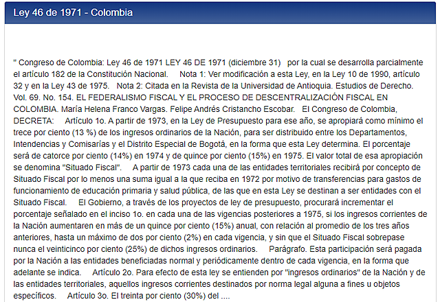 Ley 46 de 1971