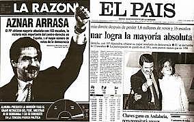 Elecciones generales y triunfo del PP. Primer gobierno de Jose Maria Aznar