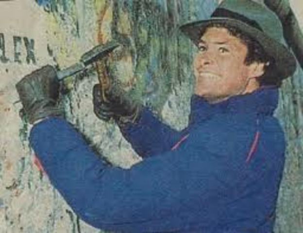 Berlin wall Crashing
