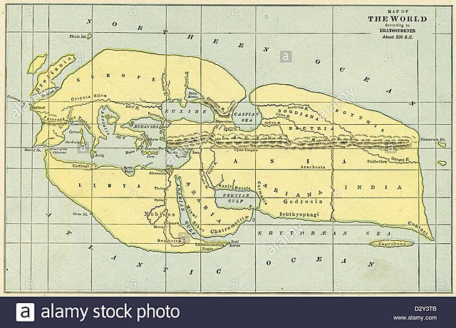 El primer mapa del mundo con un sistema de meridianos