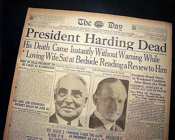 President Harding Dies