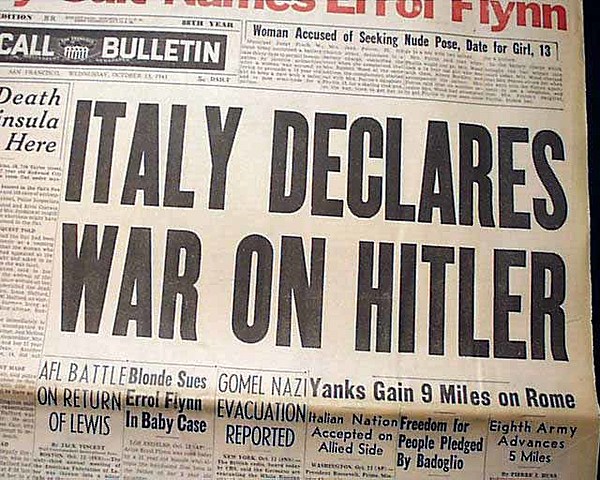Italy declares war