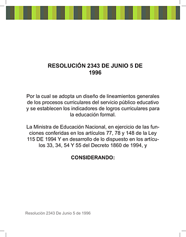Era de los logros-Resolución 2343 de 1996