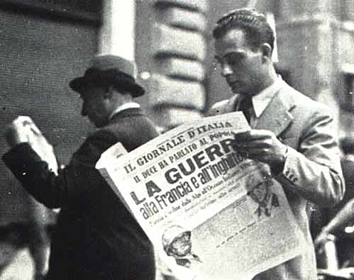 ITALIA DICHIARA GUERRA A FRANCIA E GB