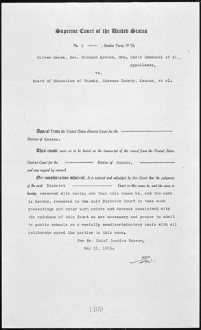 Brown vs. Board of Education