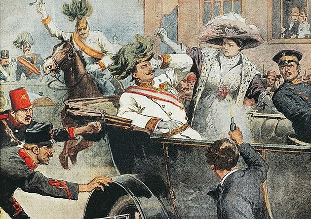 assassination of Franz Ferdinand and his wife - the outbreak of the First World War