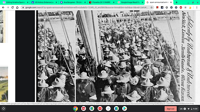 Spain announced an armistice with Cuba.