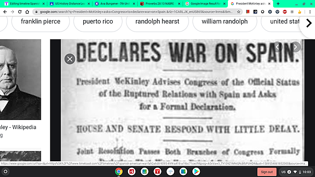 Spain declared war on the United States.