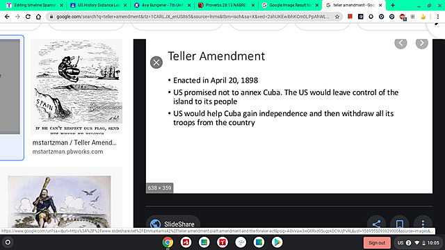 The Teller Amendment gets passed by Congress.