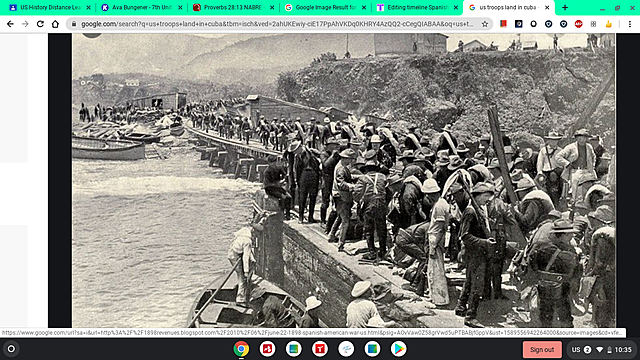 U.S. troops landed in Cuba.