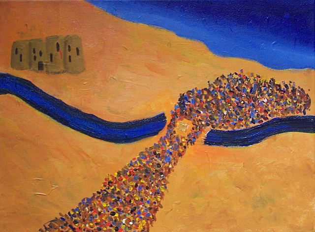 The Jews cross into Canaan