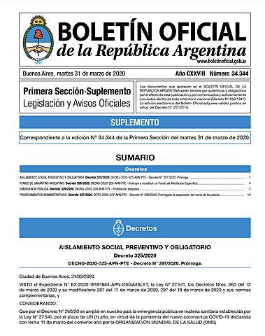 Publicación de aviso