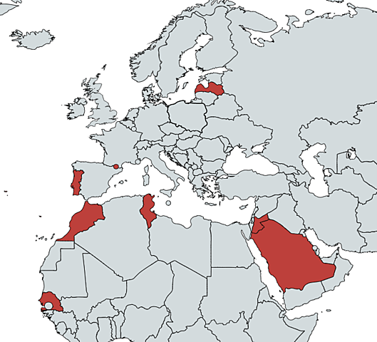 First Cases in Andorra, Jordan, Latvia, Morocco, Portugal, Saudi Arabia, Senegal, and Tunisia