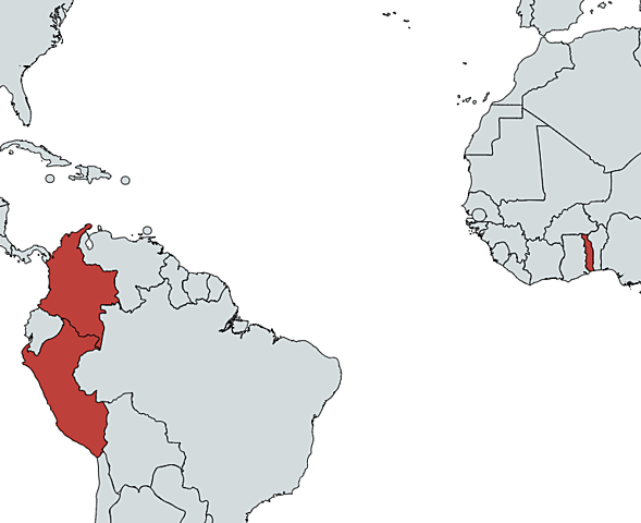 First Cases in Colombia, Holy See, Peru, and Togo
